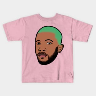 Frank Ocean Head Green Hair Kids T-Shirt